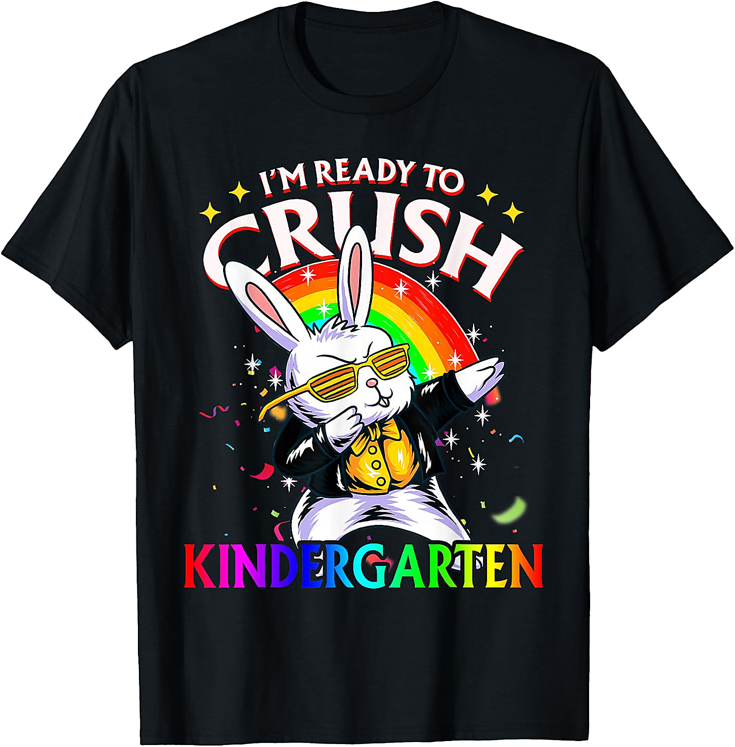 Crush Kindergarten Dabbing Bunny T-Shirt | Back to School Tee