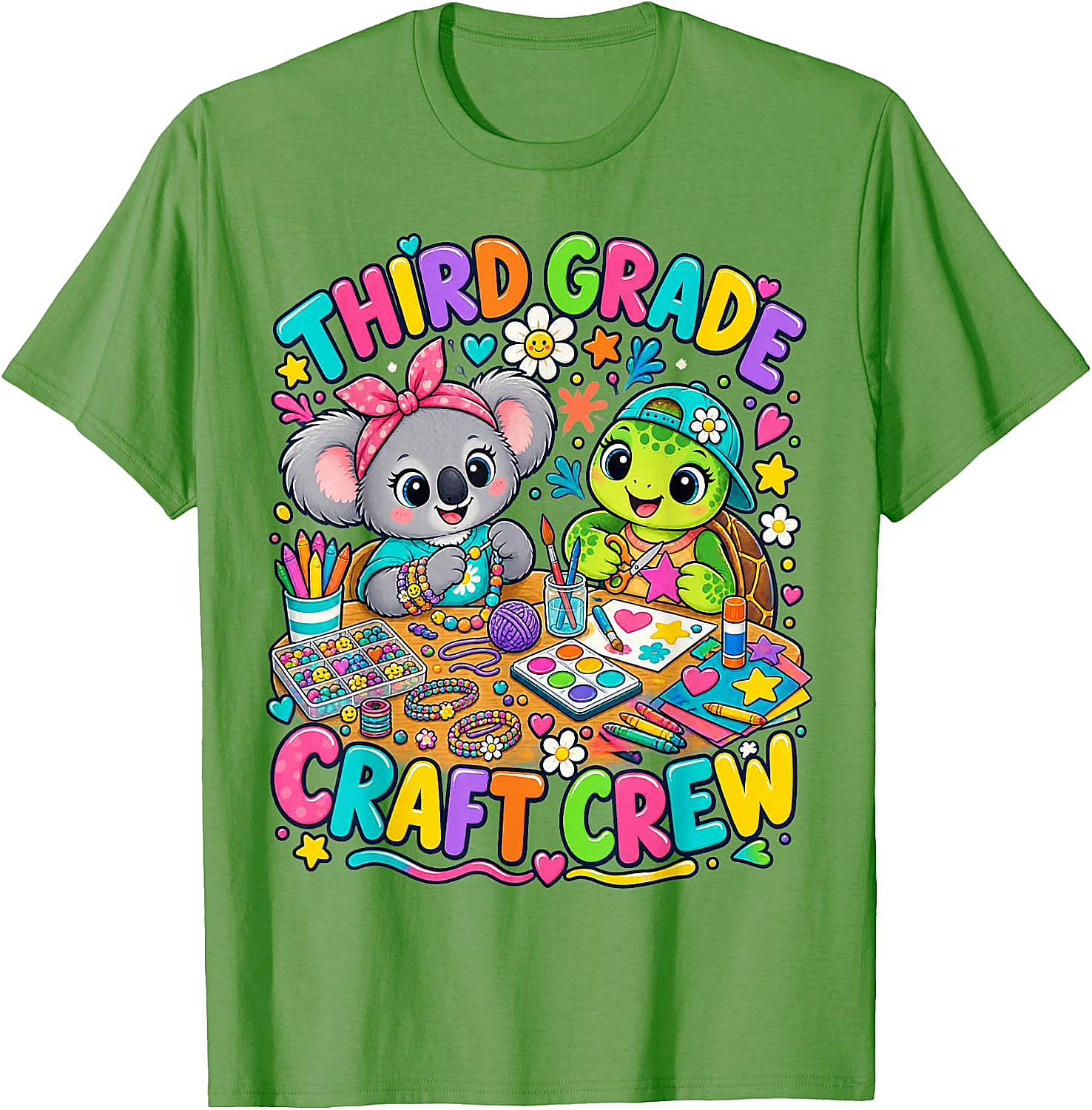 Third Grade Craft Crew T-Shirt - Koala Turtle Design