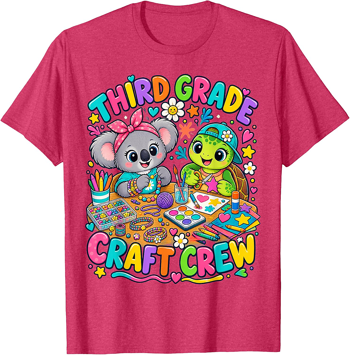 Third Grade Craft Crew T-Shirt - Koala Turtle Design