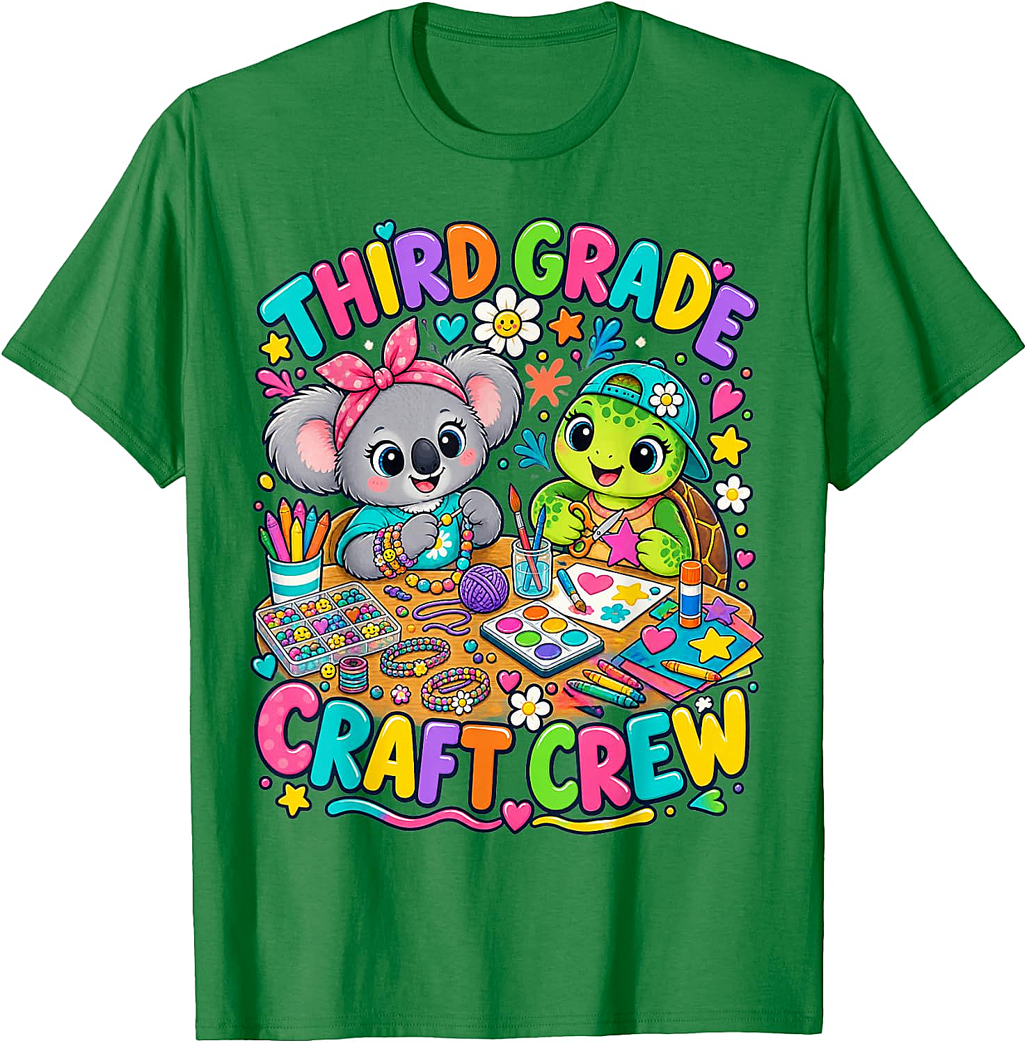 Third Grade Craft Crew T-Shirt - Koala Turtle Design