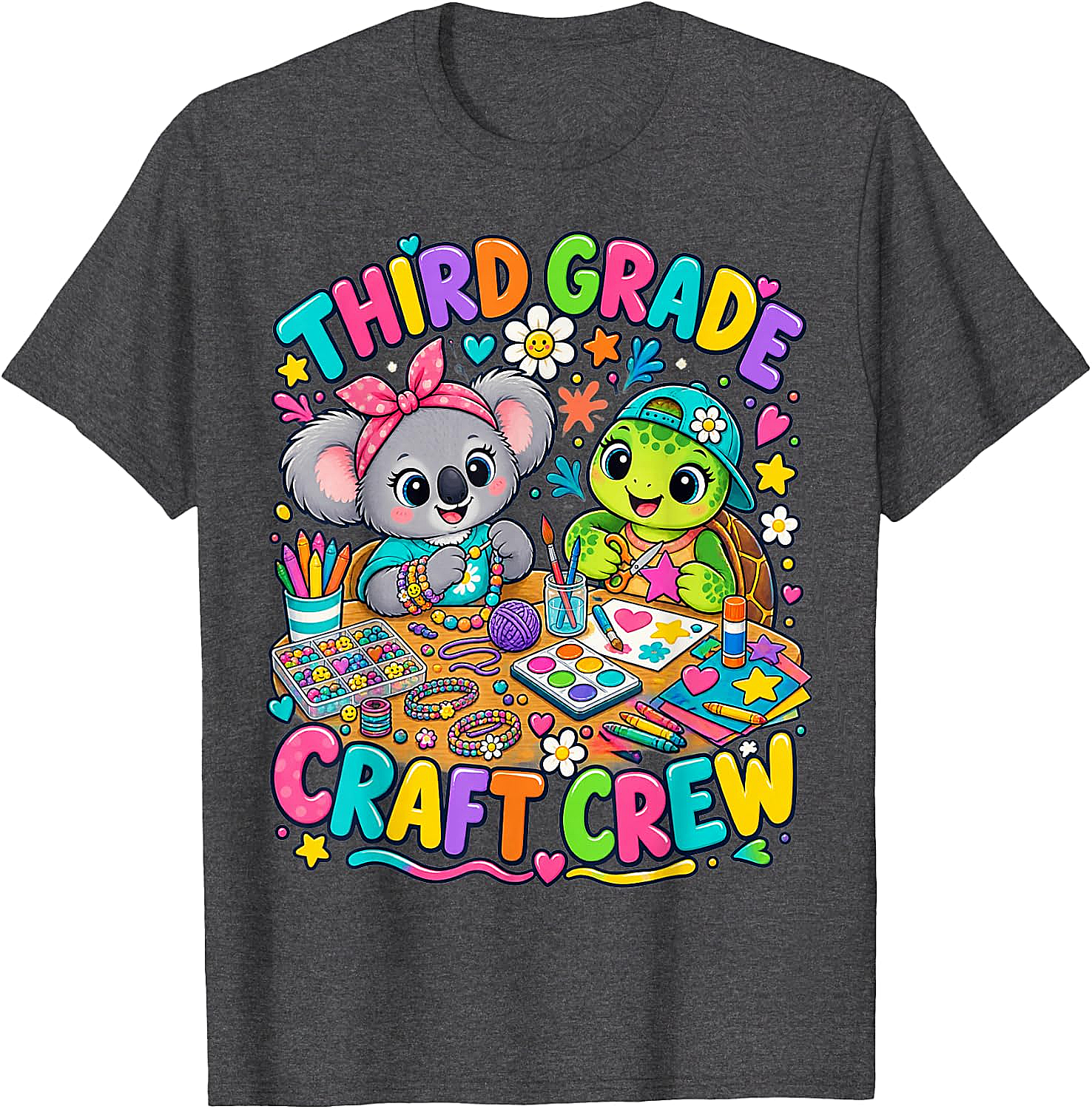 Third Grade Craft Crew T-Shirt - Koala Turtle Design