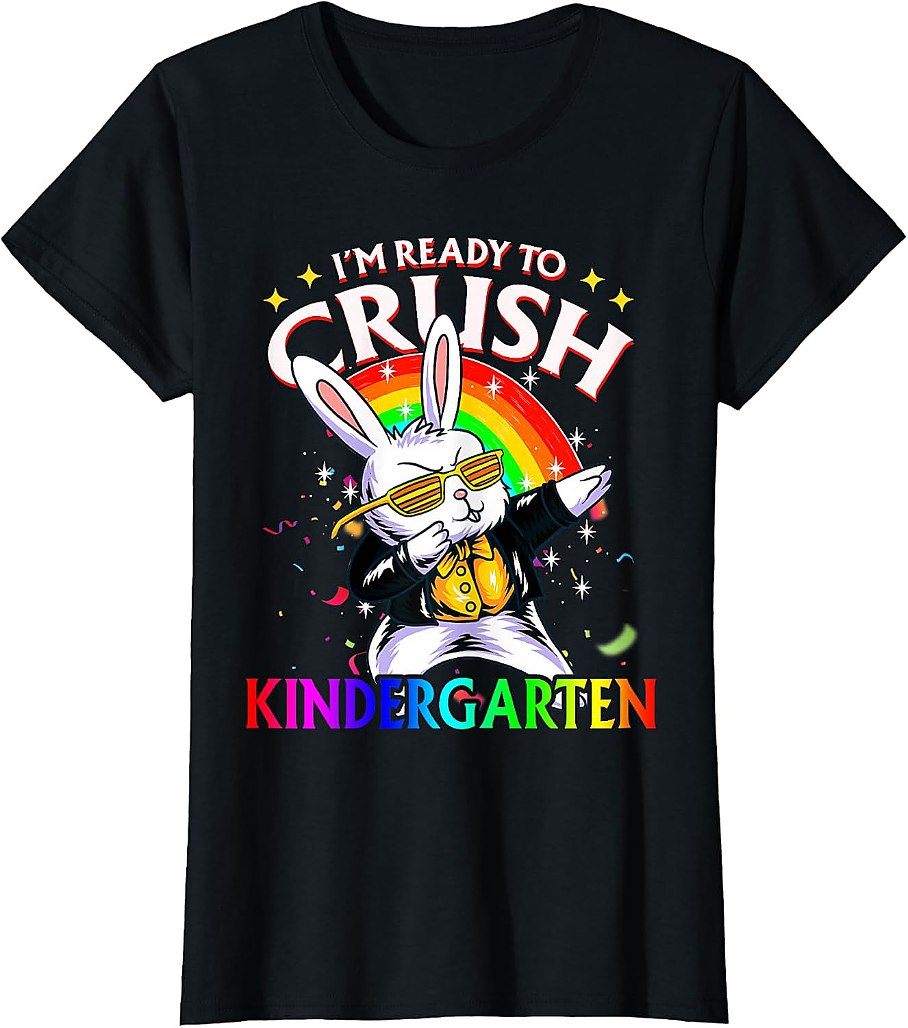 Crush Kindergarten Dabbing Bunny T-Shirt | Back to School Tee