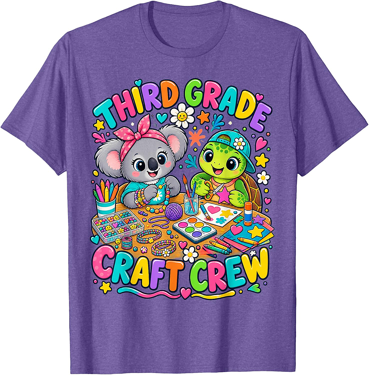 Third Grade Craft Crew T-Shirt - Koala Turtle Design