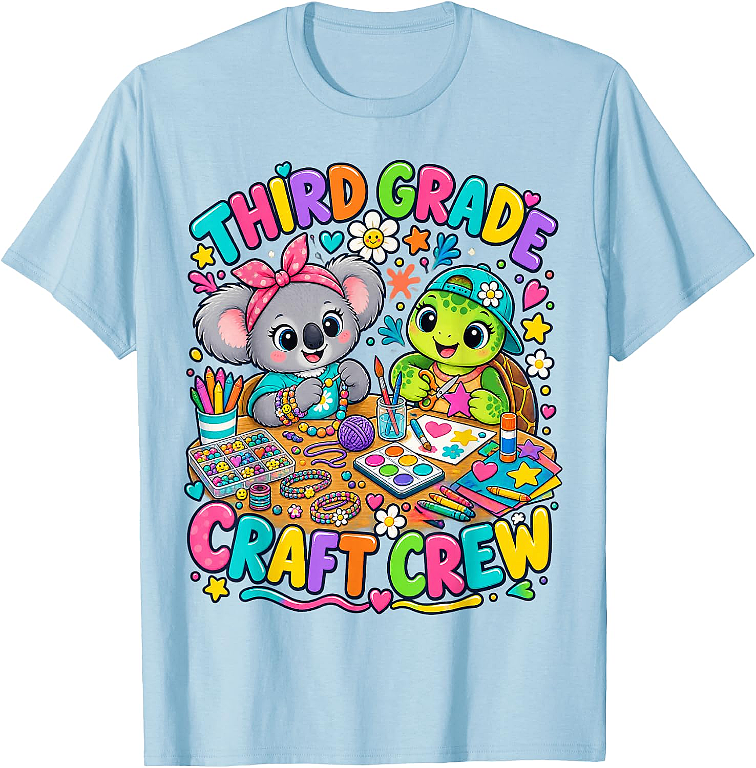Third Grade Craft Crew T-Shirt - Koala Turtle Design