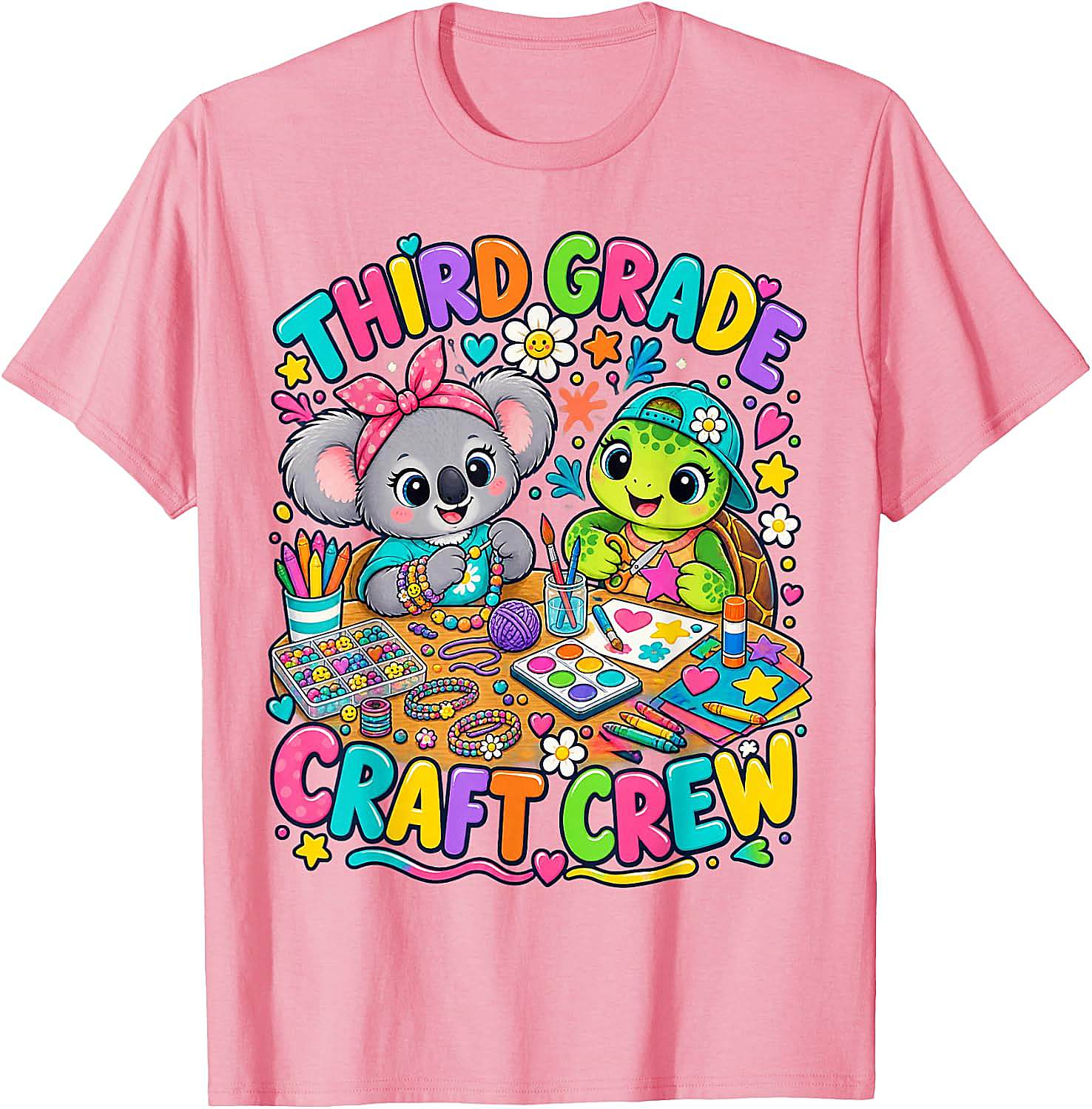 Third Grade Craft Crew T-Shirt - Koala Turtle Design