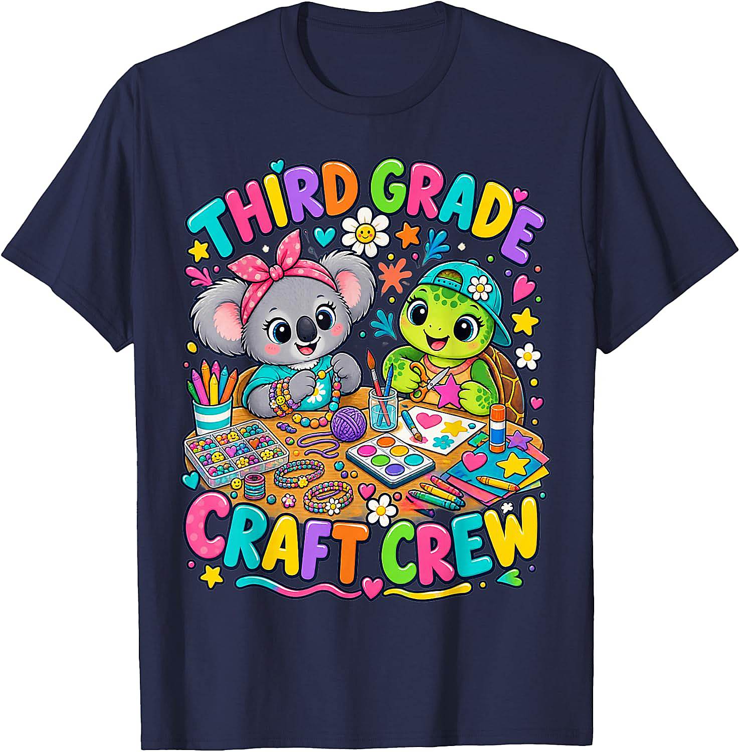 Third Grade Craft Crew T-Shirt - Koala Turtle Design