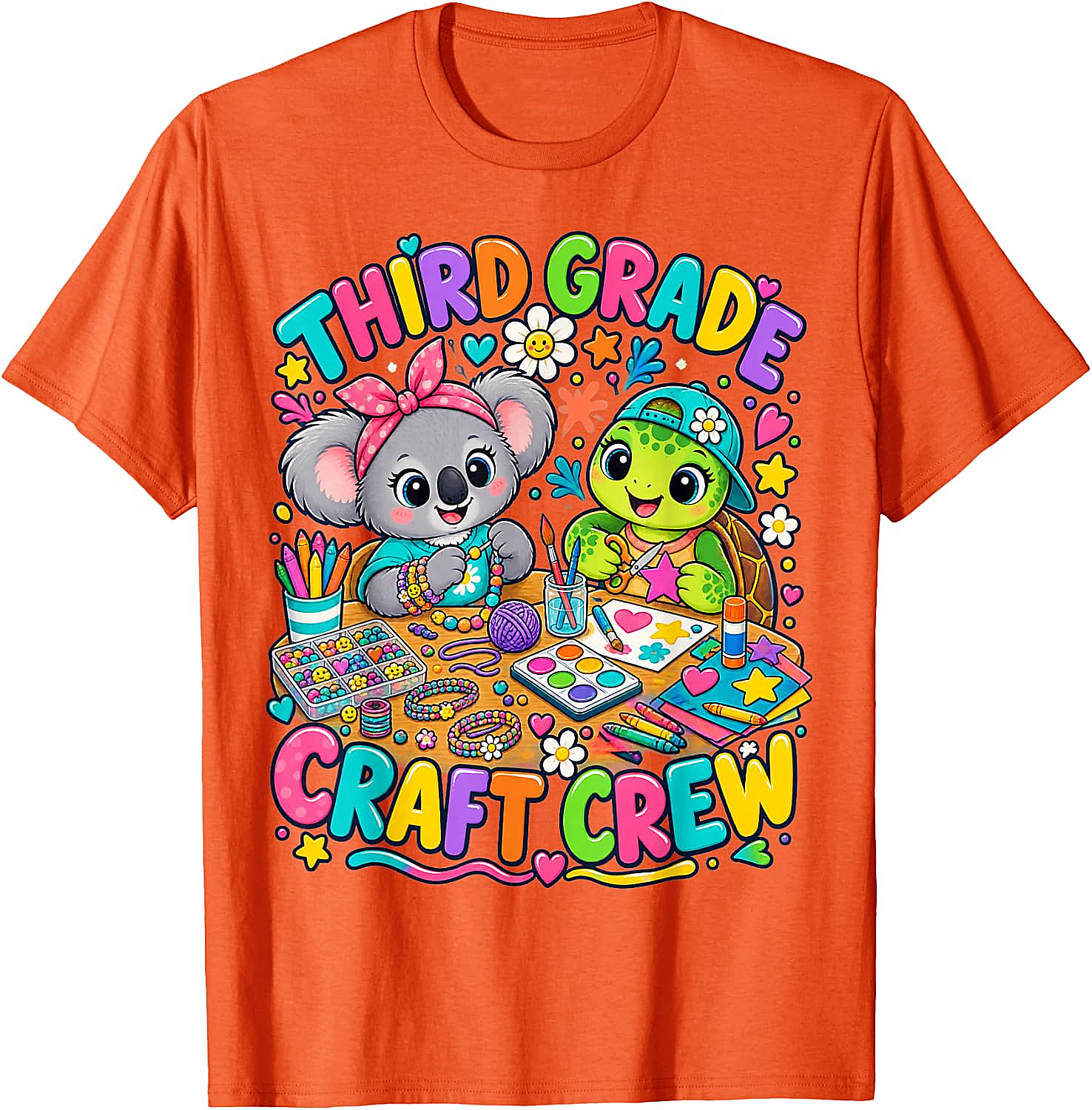 Third Grade Craft Crew T-Shirt - Koala Turtle Design