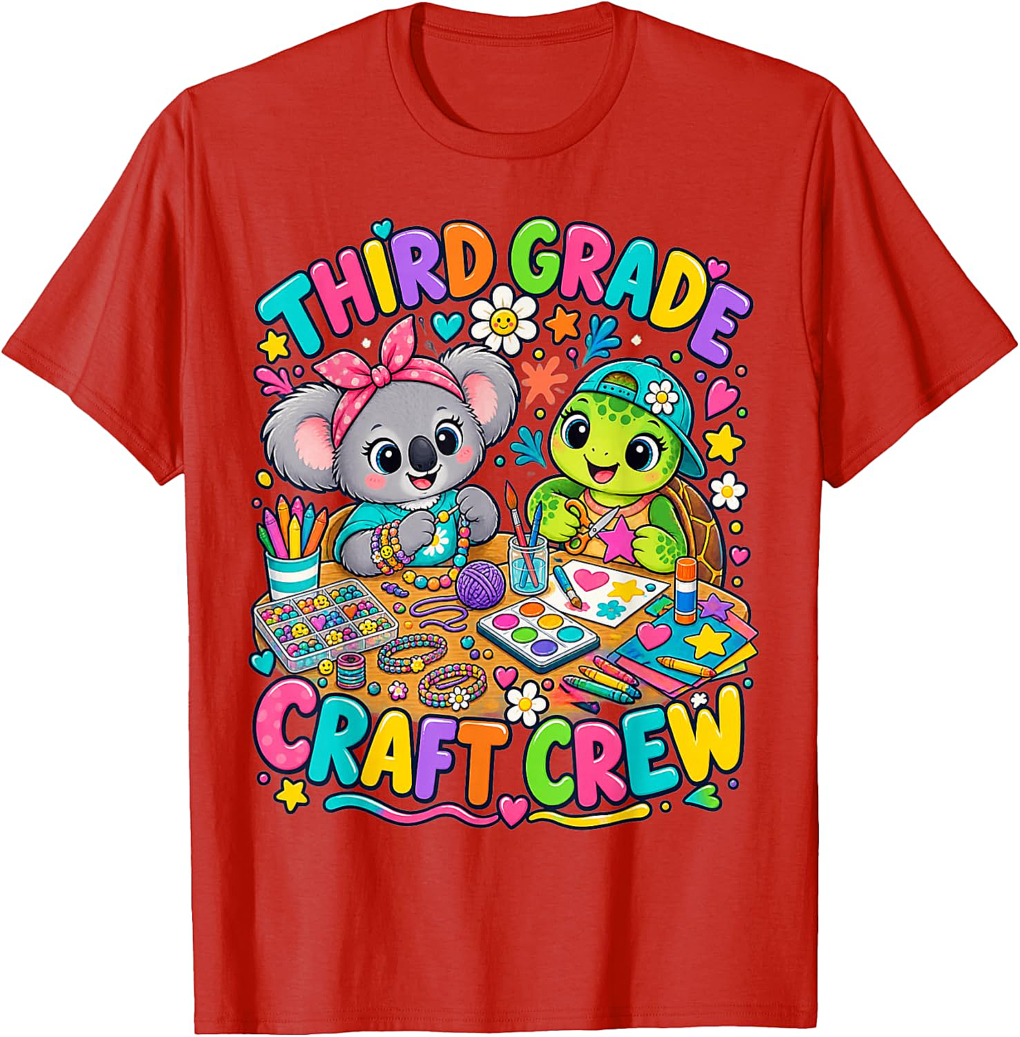 Third Grade Craft Crew T-Shirt - Koala Turtle Design
