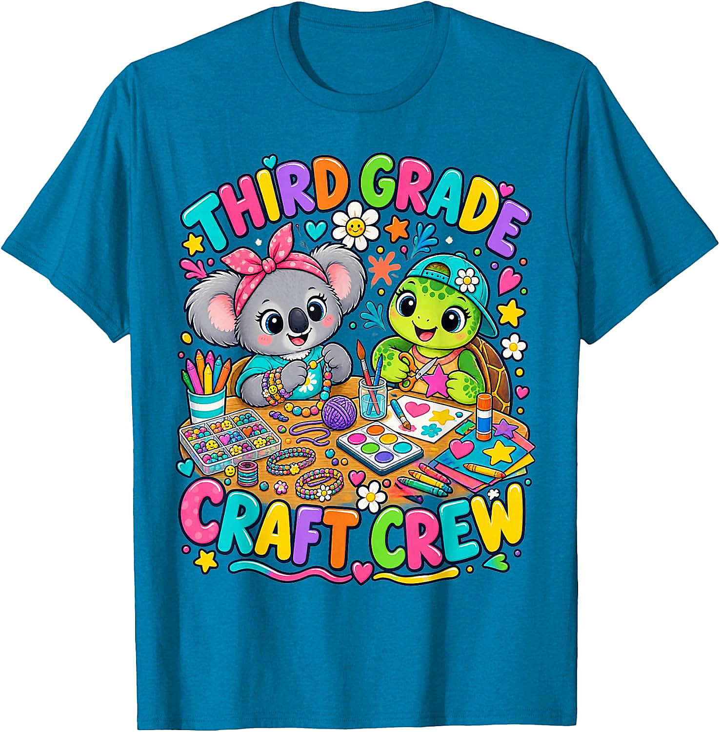 Third Grade Craft Crew T-Shirt - Koala Turtle Design