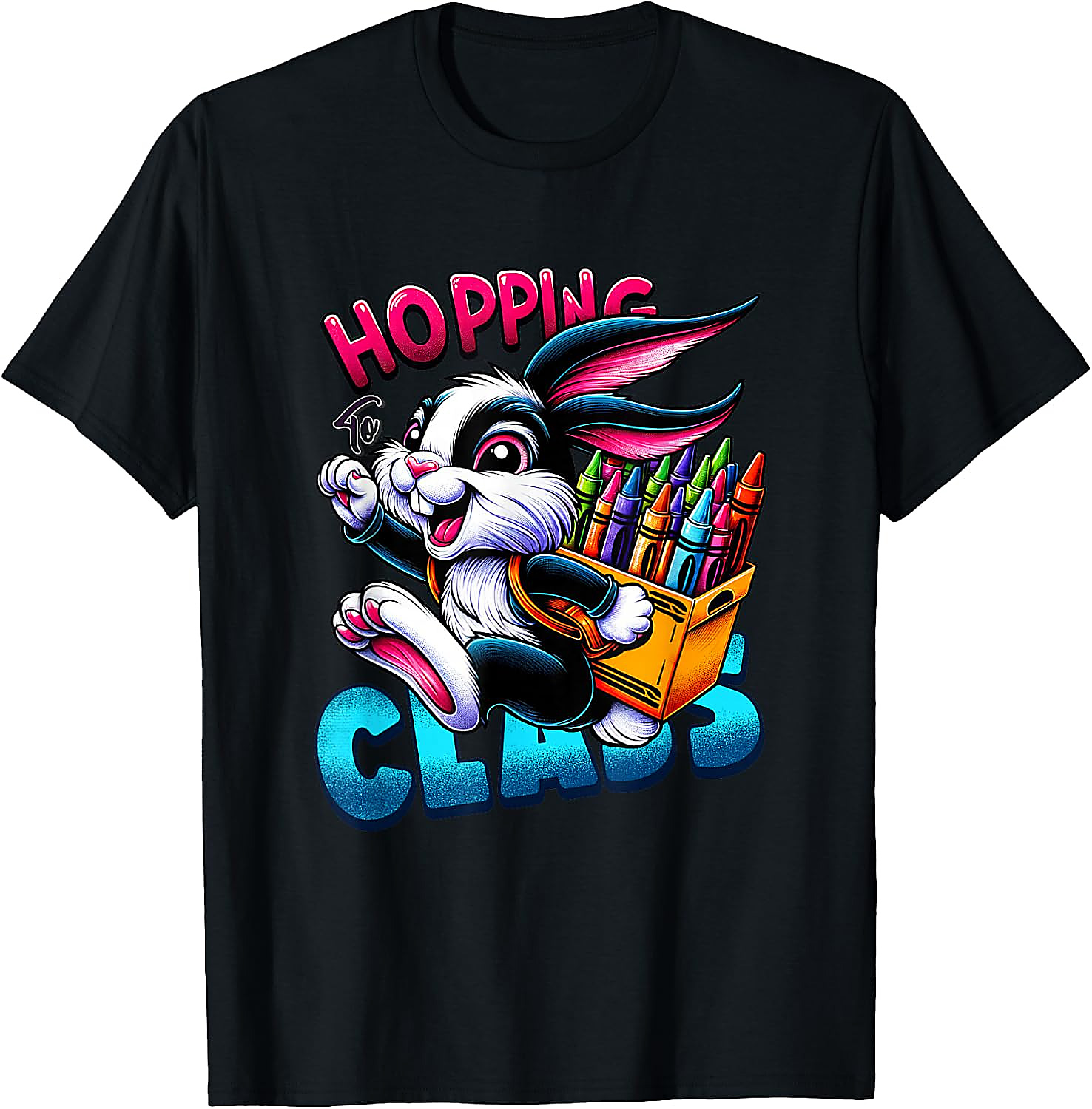 Hopping to Class Bunny T-Shirt | Back to School Graphic Tee