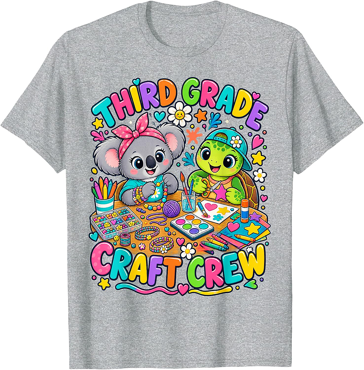 Third Grade Craft Crew T-Shirt - Koala Turtle Design