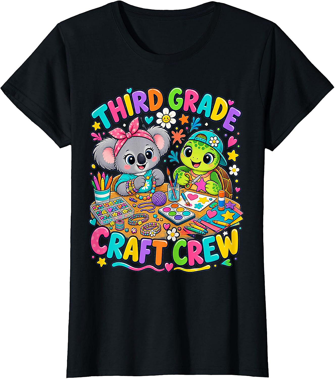 Third Grade Craft Crew T-Shirt - Koala Turtle Design