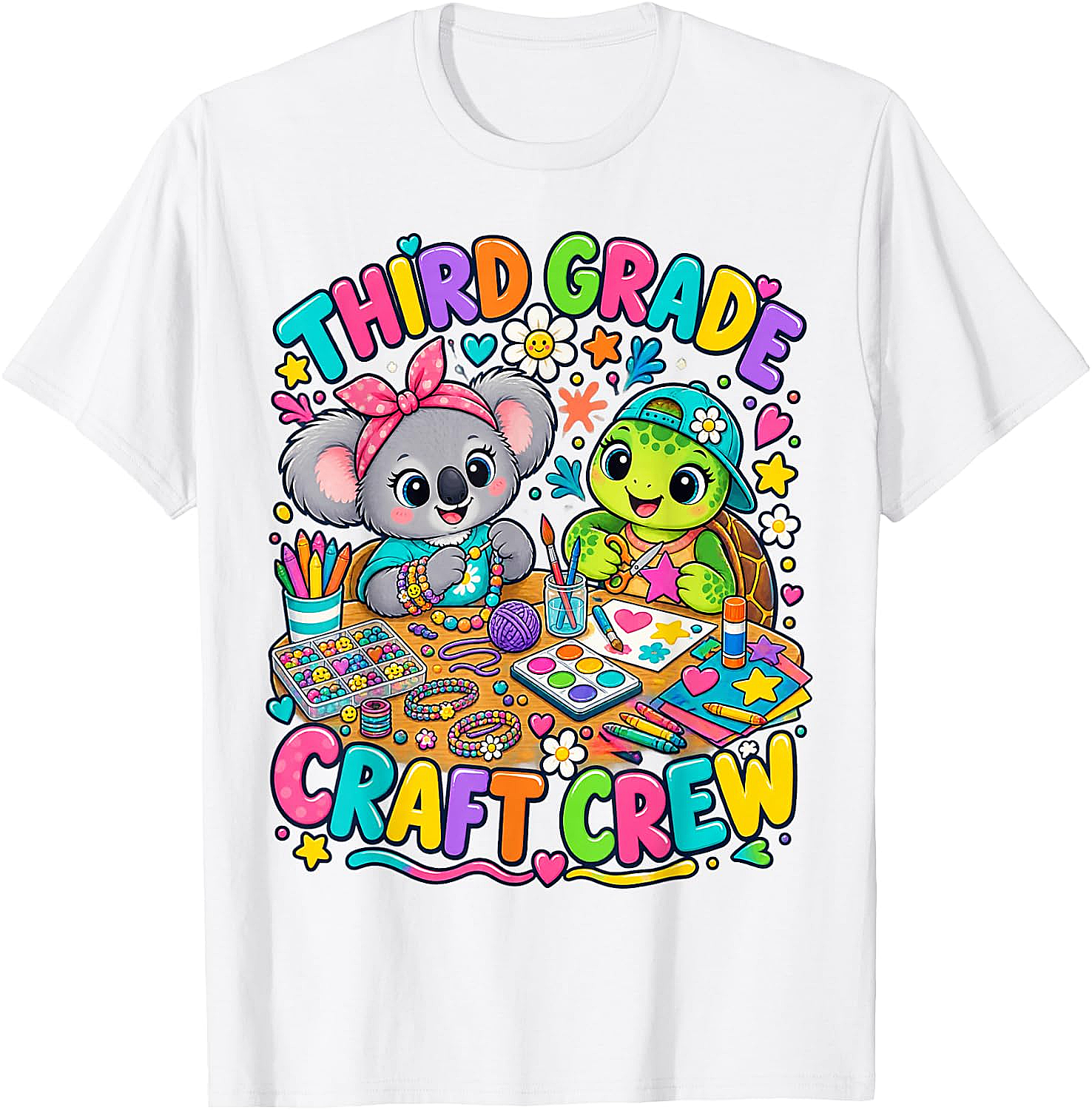 Third Grade Craft Crew T-Shirt - Koala Turtle Design