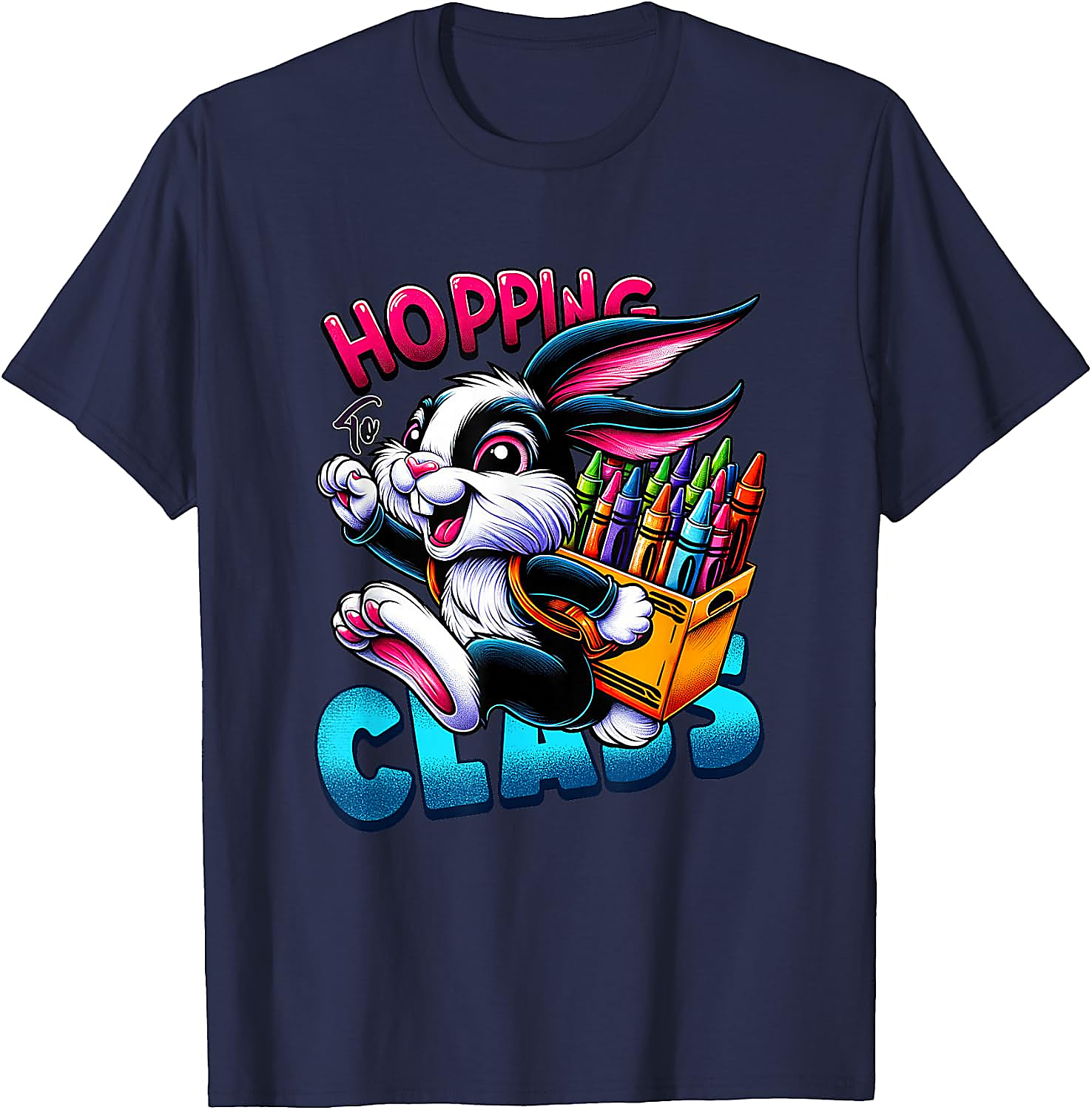 Hopping to Class Bunny T-Shirt | Back to School Graphic Tee