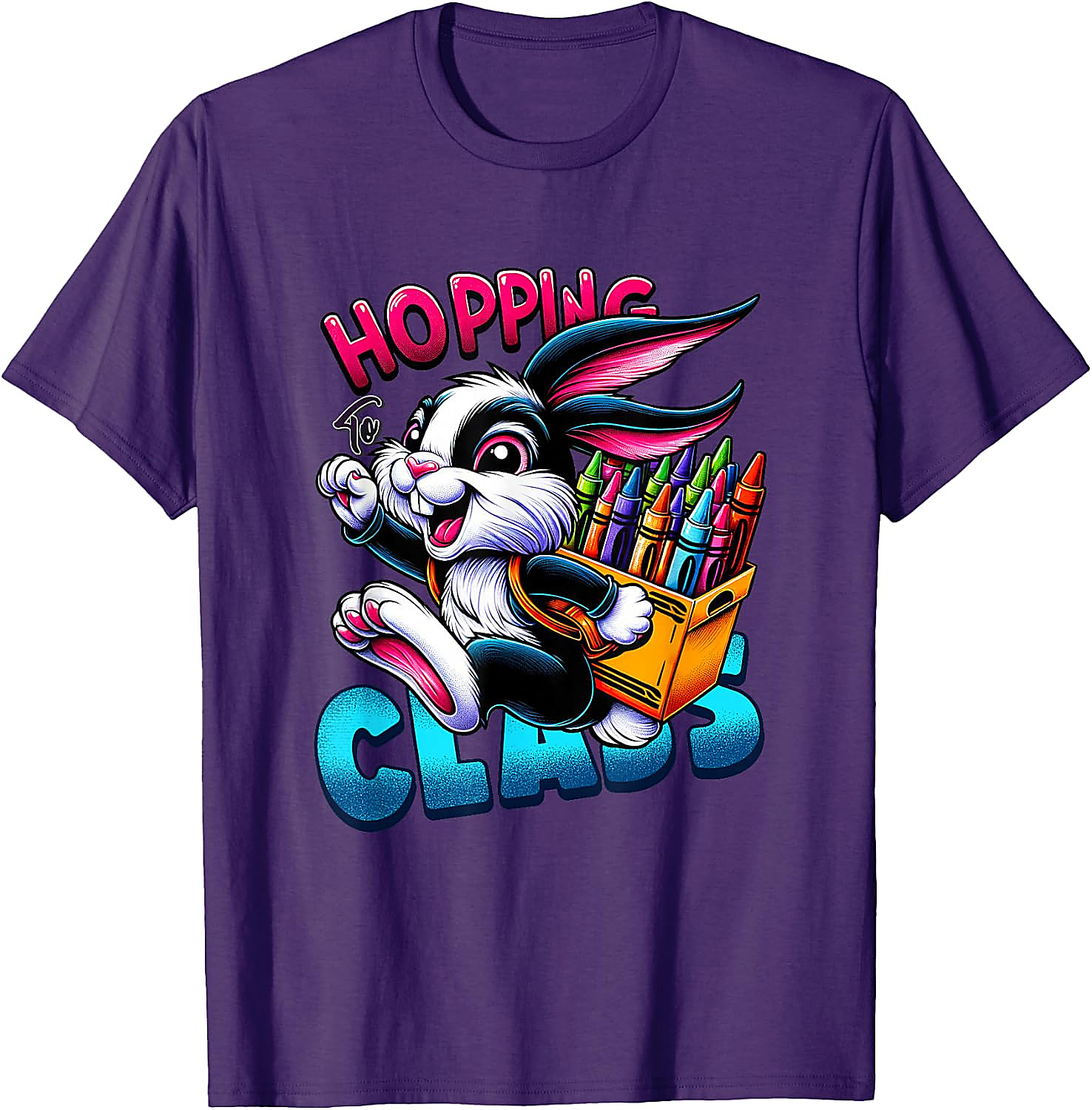 Hopping to Class Bunny T-Shirt | Back to School Graphic Tee