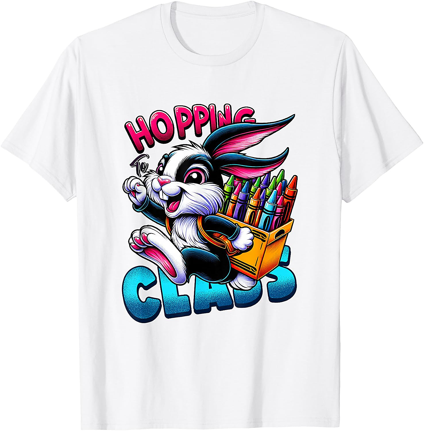 Hopping to Class Bunny T-Shirt | Back to School Graphic Tee