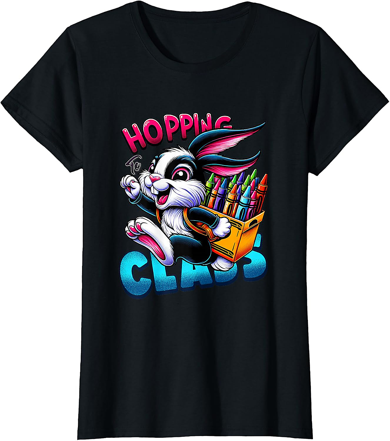 Hopping to Class Bunny T-Shirt | Back to School Graphic Tee