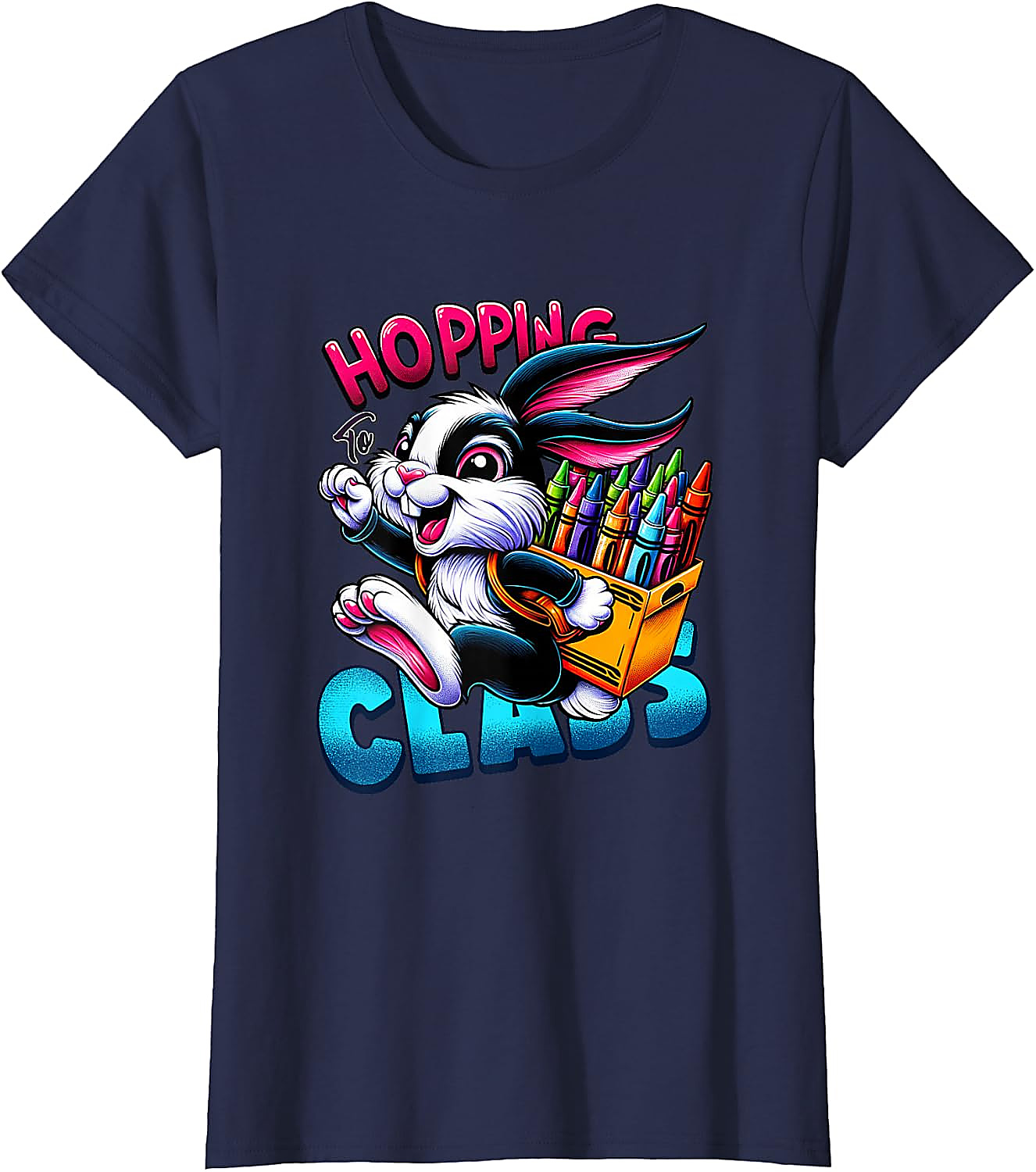 Hopping to Class Bunny T-Shirt | Back to School Graphic Tee
