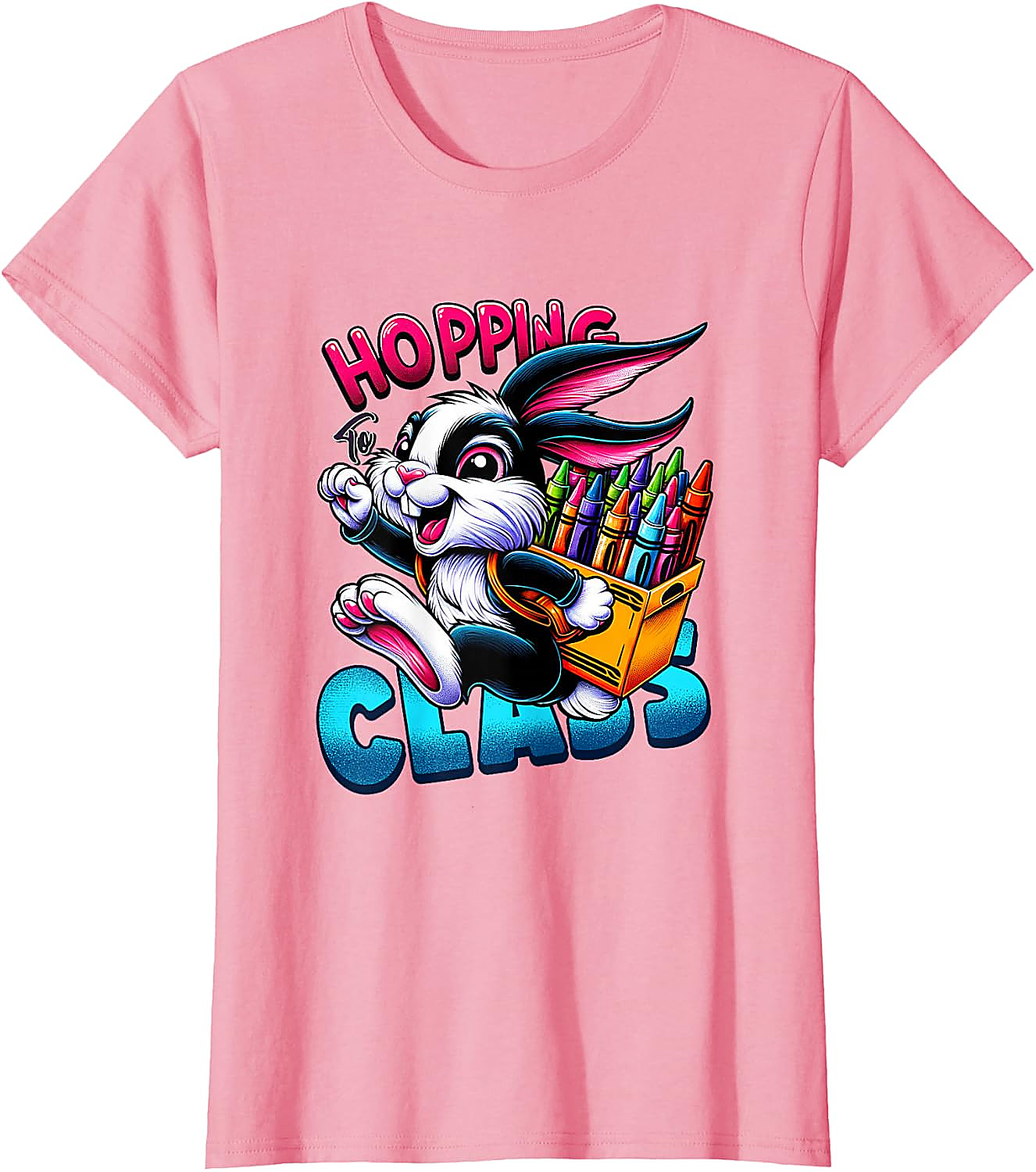 Hopping to Class Bunny T-Shirt | Back to School Graphic Tee