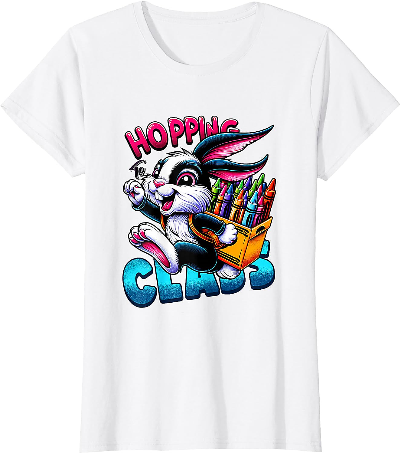 Hopping to Class Bunny T-Shirt | Back to School Graphic Tee