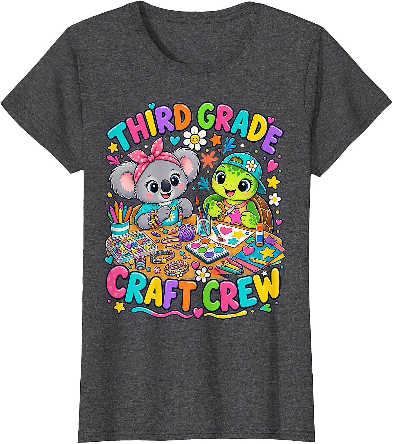 Third Grade Craft Crew T-Shirt - Koala Turtle Design