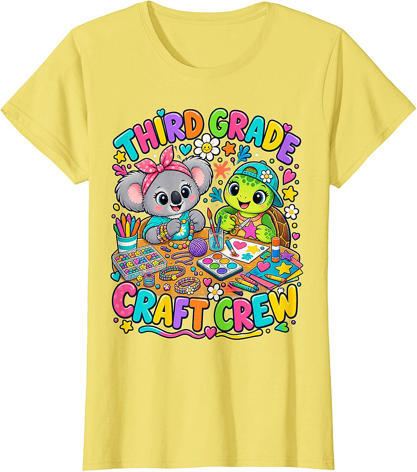 Third Grade Craft Crew T-Shirt - Koala Turtle Design