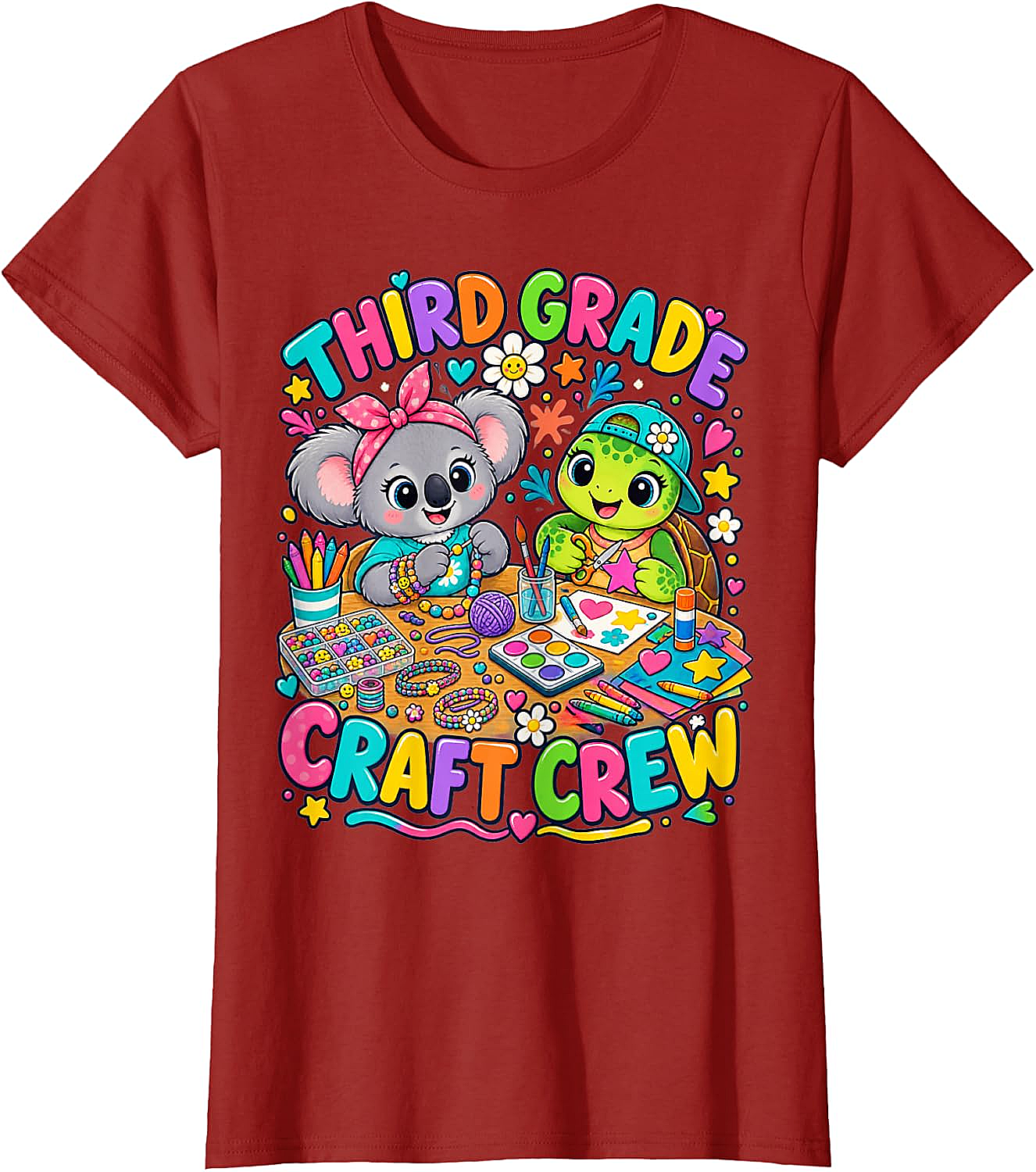 Third Grade Craft Crew T-Shirt - Koala Turtle Design