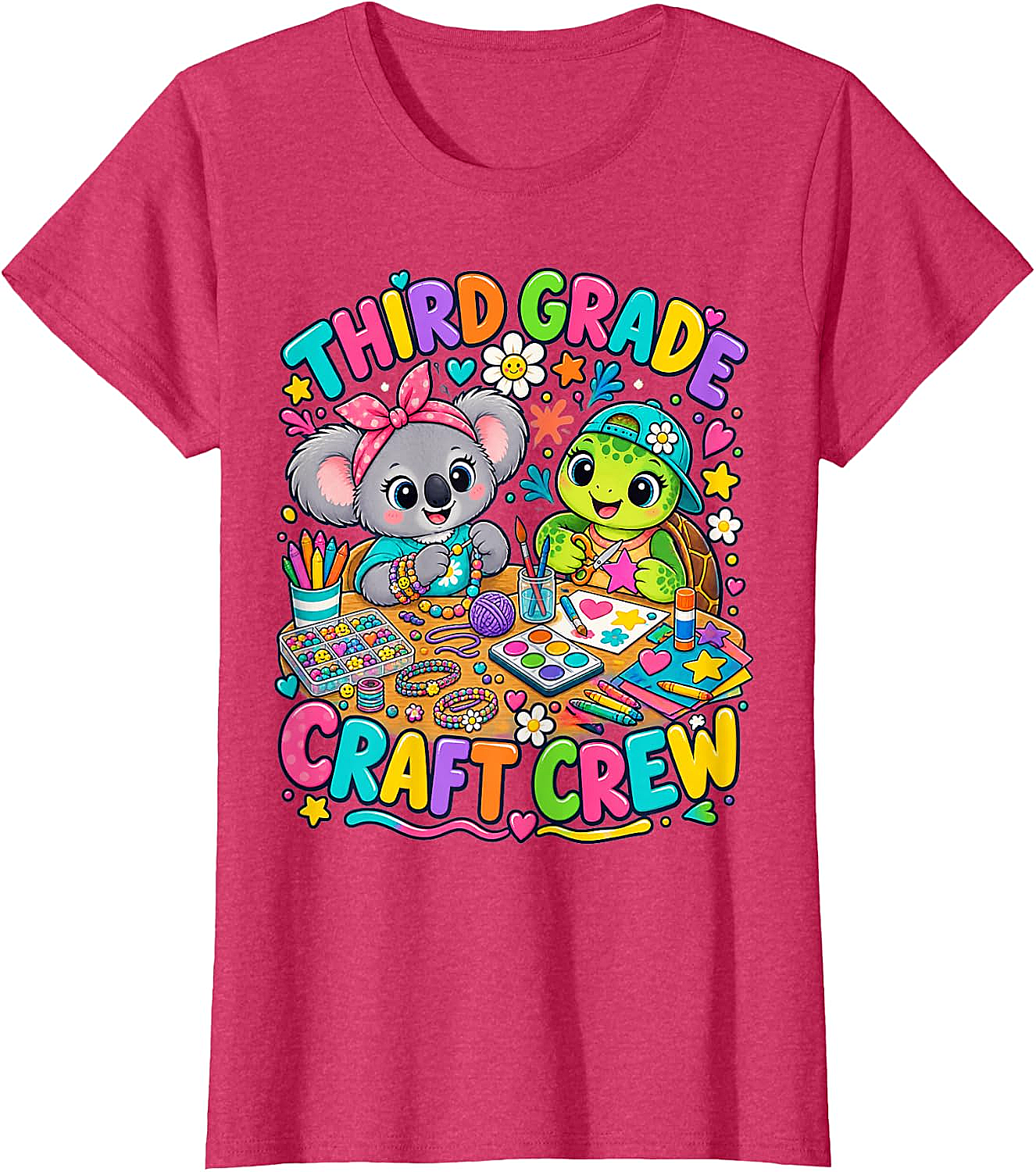 Third Grade Craft Crew T-Shirt - Koala Turtle Design