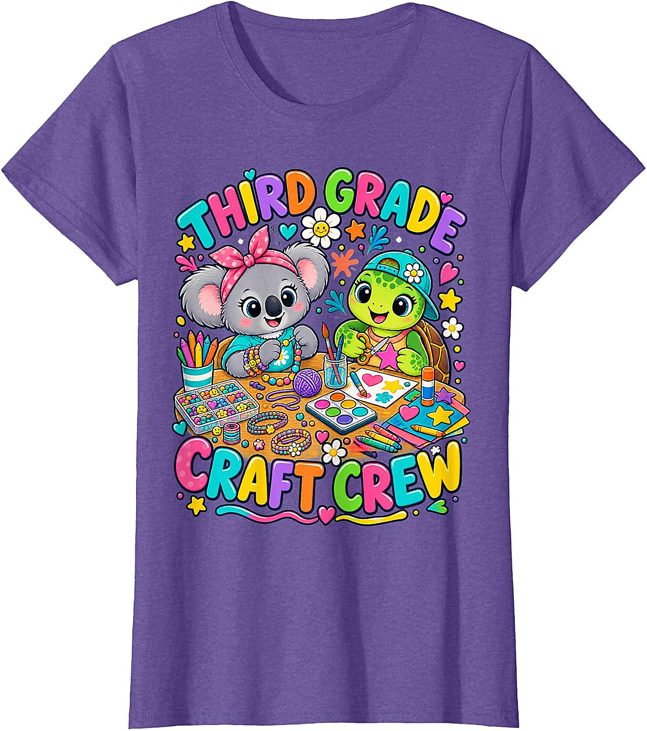 Third Grade Craft Crew T-Shirt - Koala Turtle Design