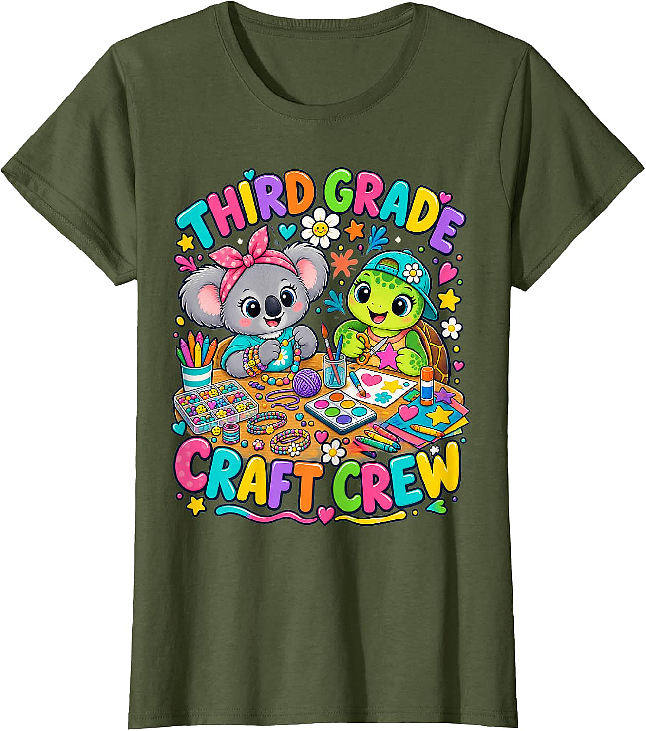 Third Grade Craft Crew T-Shirt - Koala Turtle Design