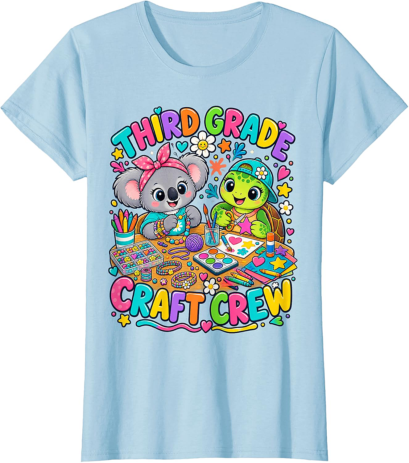 Third Grade Craft Crew T-Shirt - Koala Turtle Design