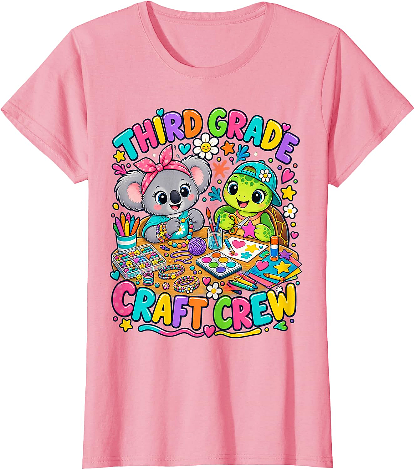 Third Grade Craft Crew T-Shirt - Koala Turtle Design