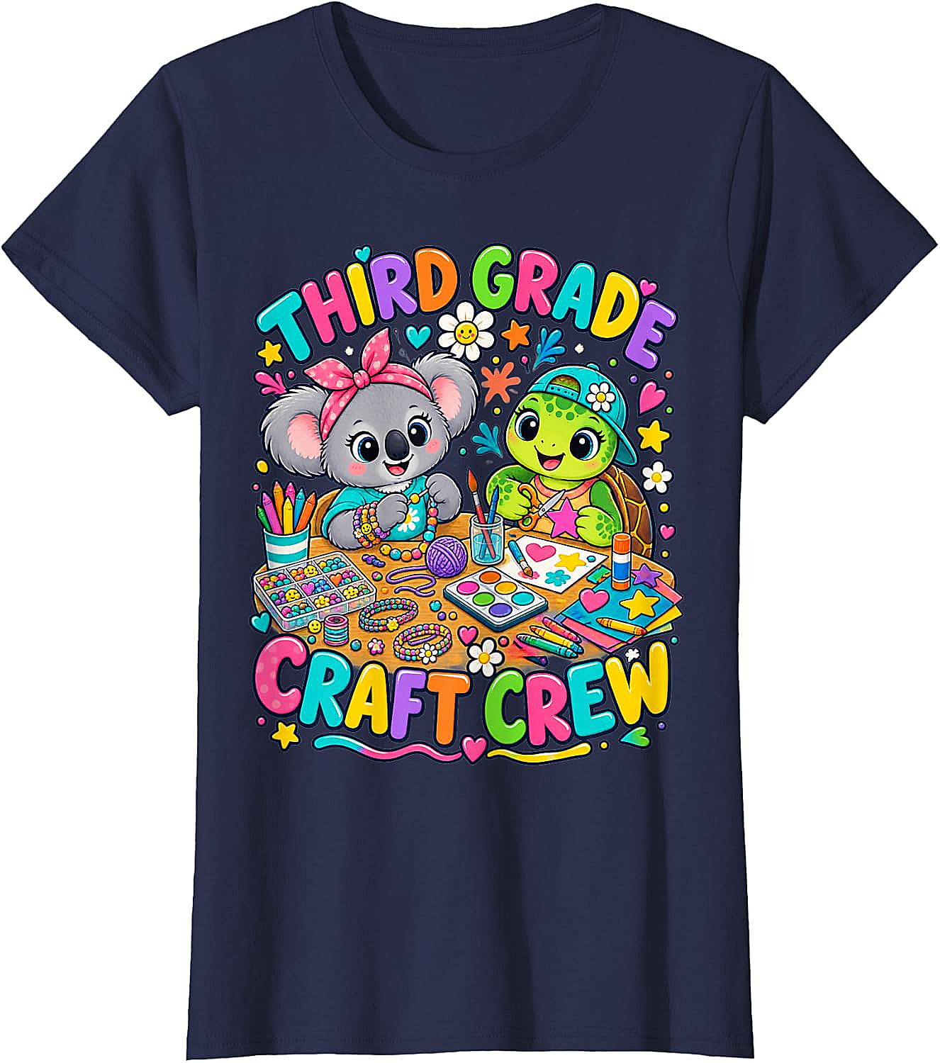 Third Grade Craft Crew T-Shirt - Koala Turtle Design