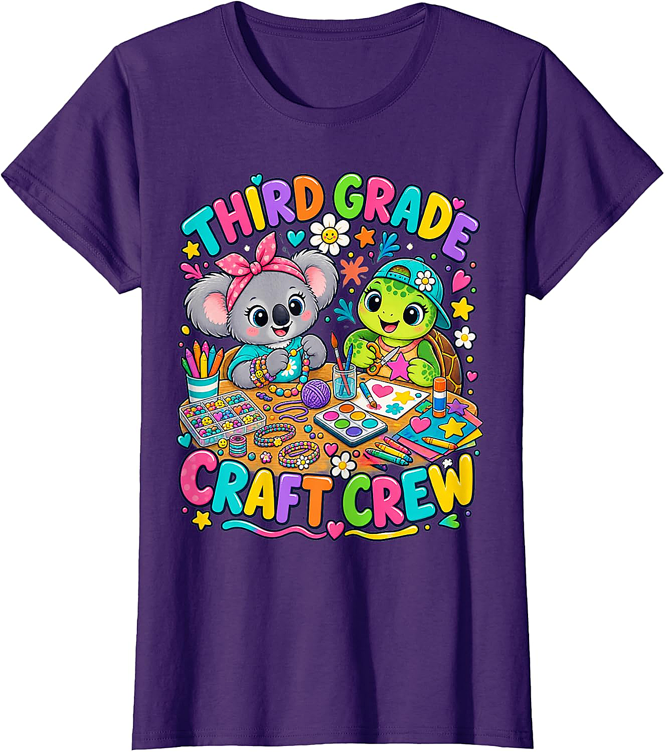 Third Grade Craft Crew T-Shirt - Koala Turtle Design
