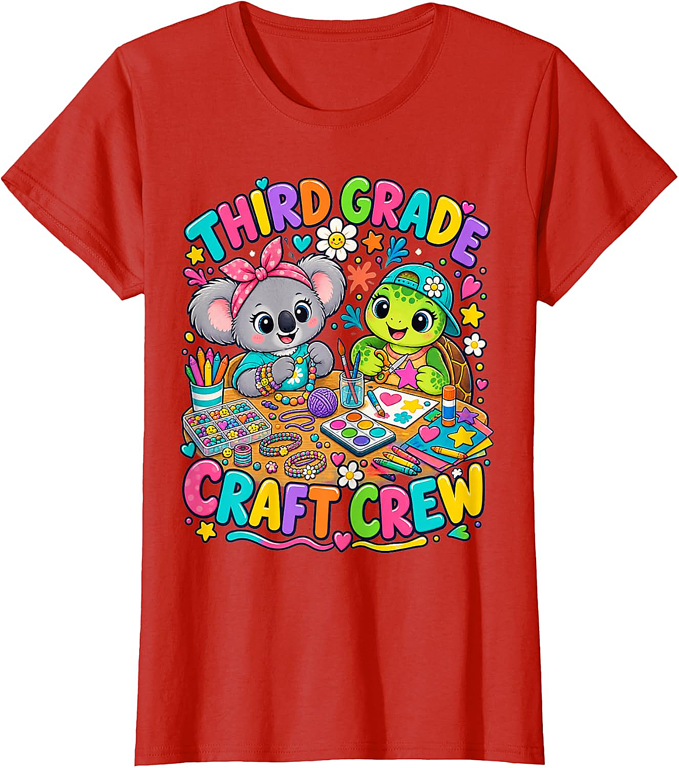 Third Grade Craft Crew T-Shirt - Koala Turtle Design