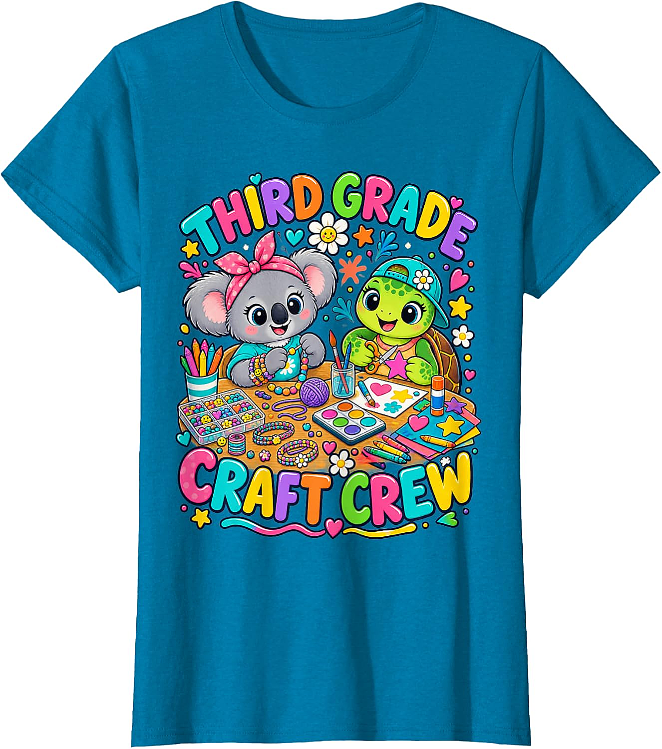 Third Grade Craft Crew T-Shirt - Koala Turtle Design