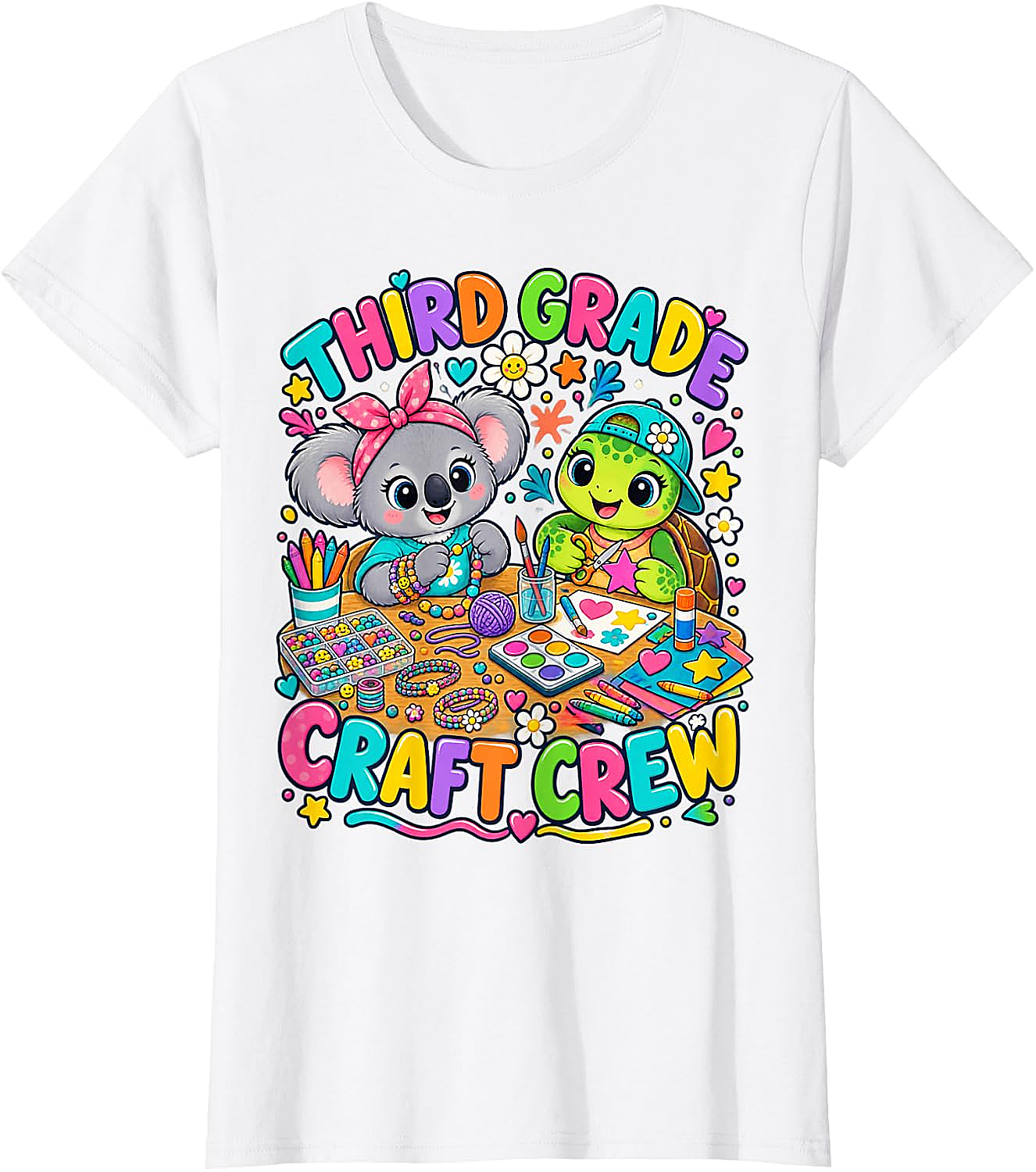Third Grade Craft Crew T-Shirt - Koala Turtle Design