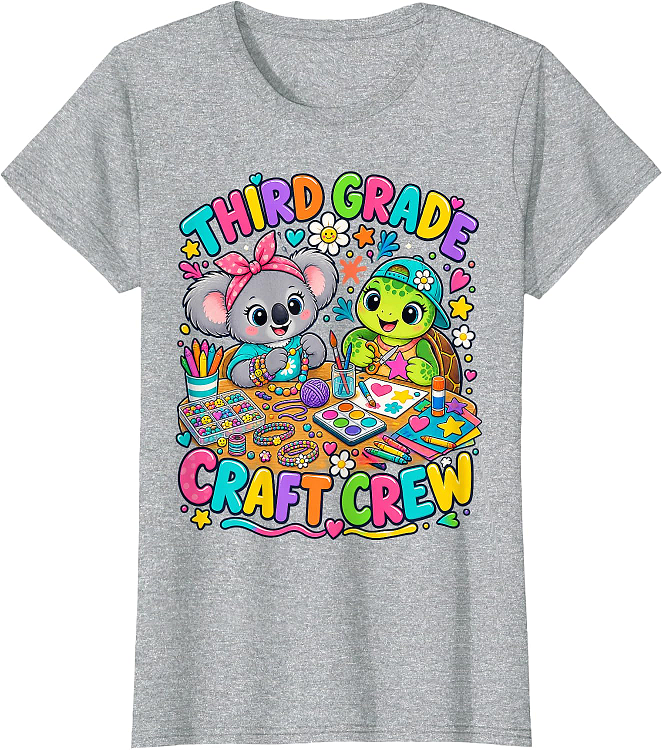 Third Grade Craft Crew T-Shirt - Koala Turtle Design