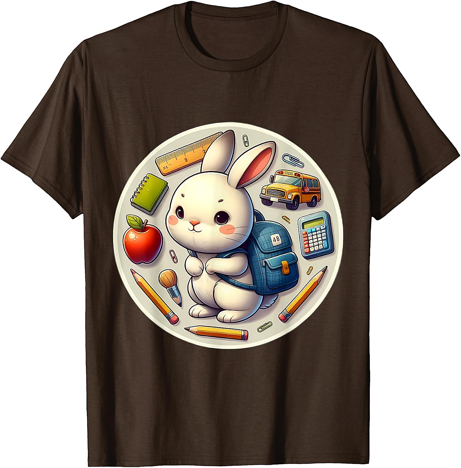 Back To School Rabbit T-Shirt | Cute Student Graphic Tee