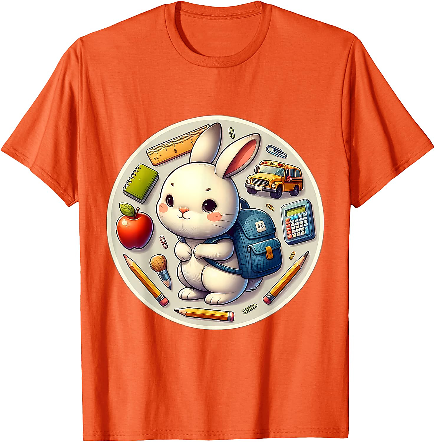 Back To School Rabbit T-Shirt | Cute Student Graphic Tee