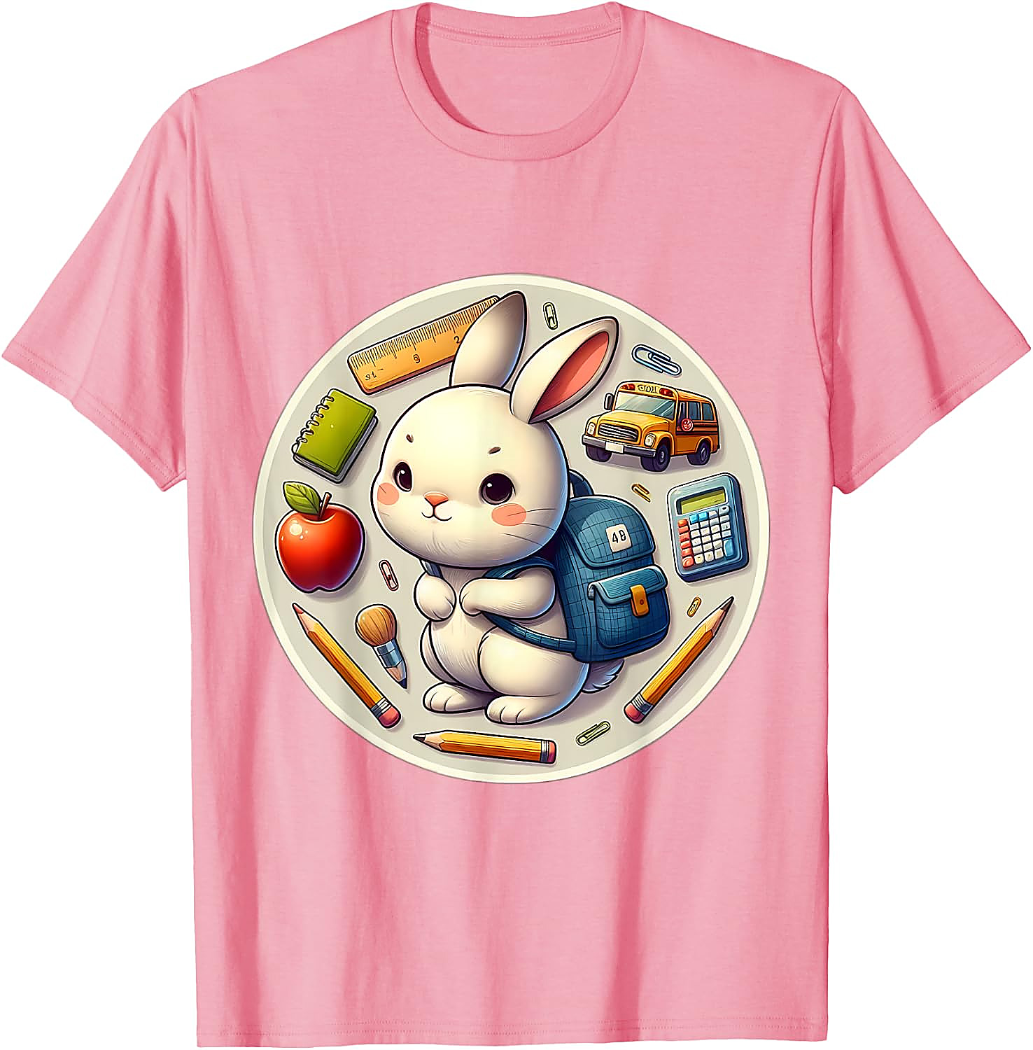 Back To School Rabbit T-Shirt | Cute Student Graphic Tee