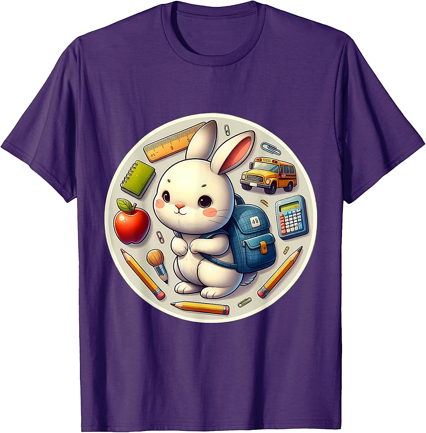 Back To School Rabbit T-Shirt | Cute Student Graphic Tee