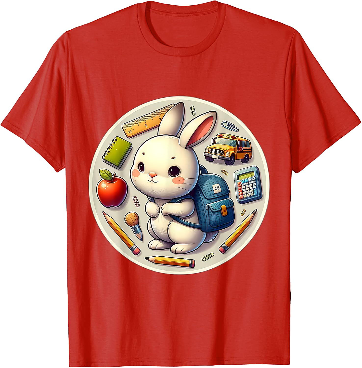 Back To School Rabbit T-Shirt | Cute Student Graphic Tee