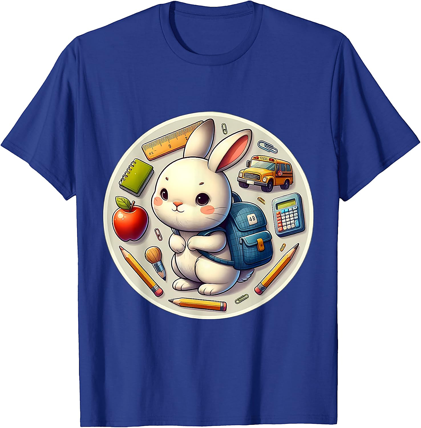 Back To School Rabbit T-Shirt | Cute Student Graphic Tee