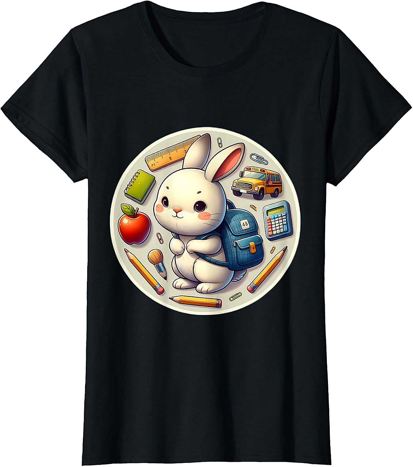 Back To School Rabbit T-Shirt | Cute Student Graphic Tee