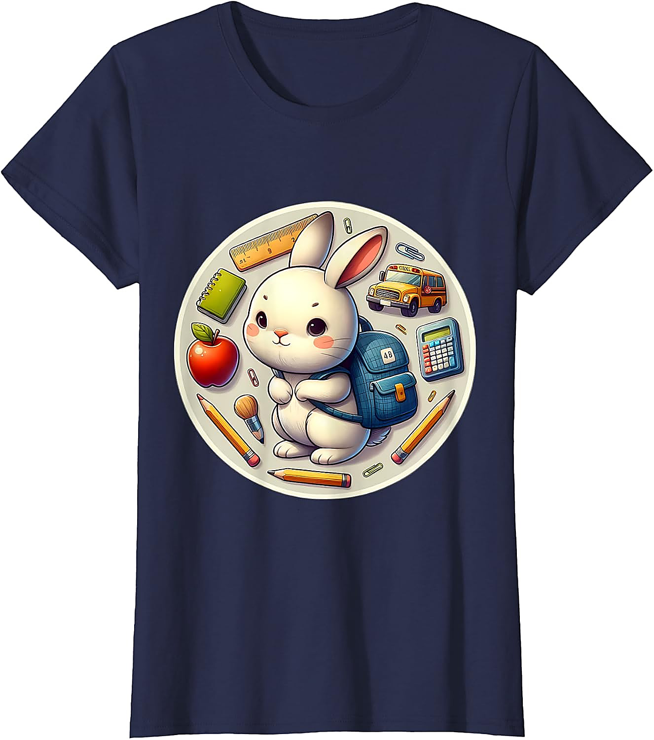 Back To School Rabbit T-Shirt | Cute Student Graphic Tee