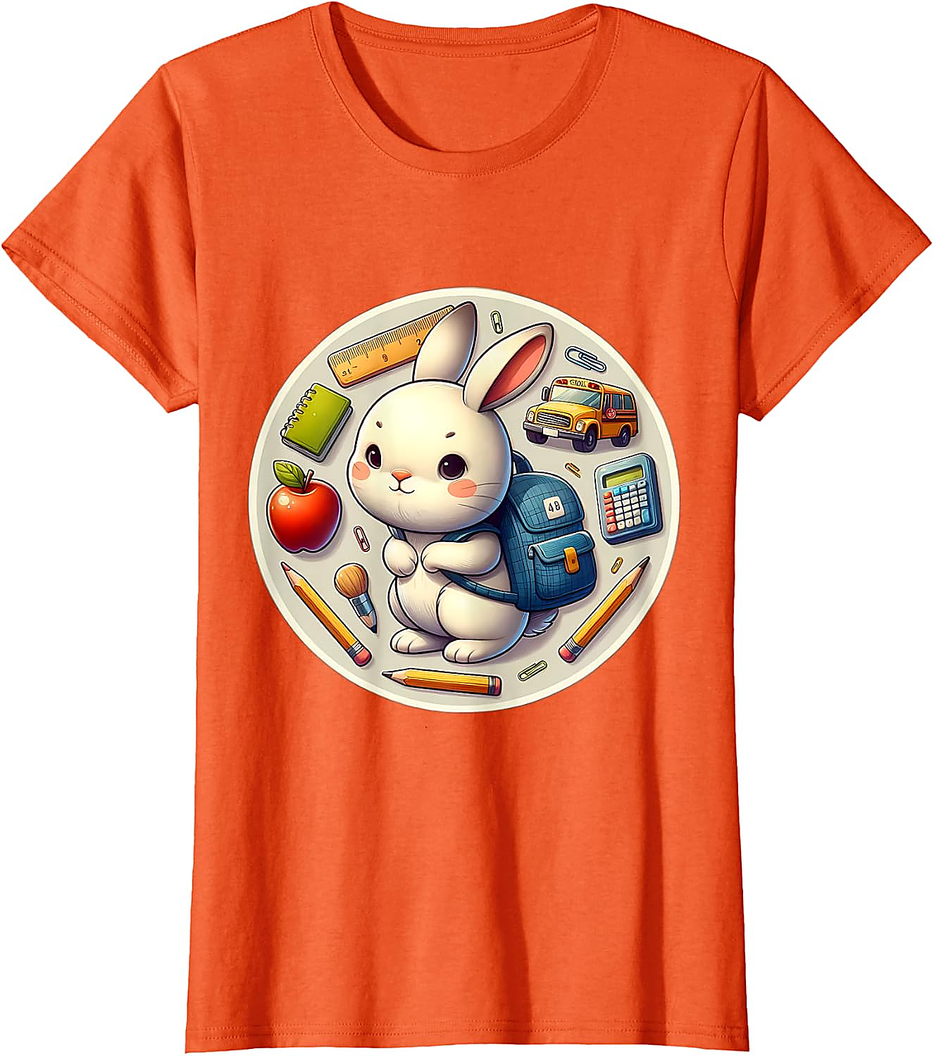 Back To School Rabbit T-Shirt | Cute Student Graphic Tee