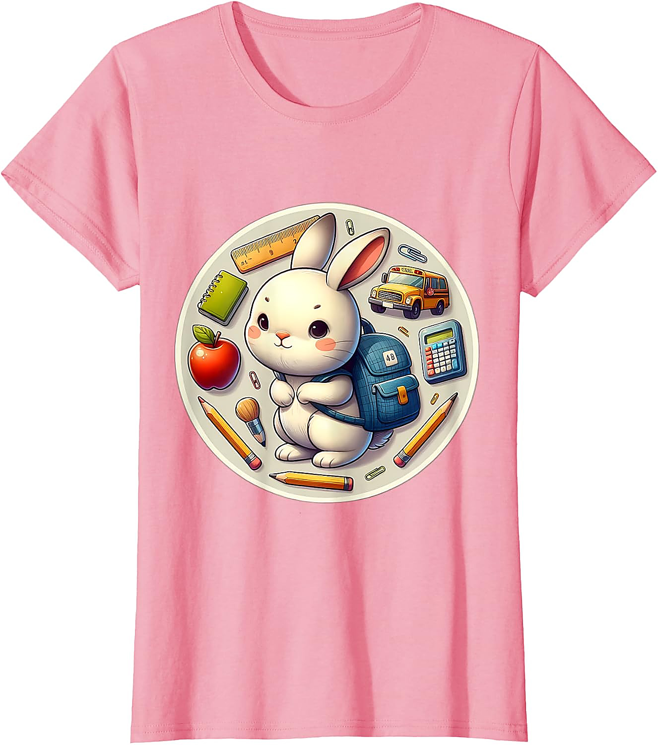 Back To School Rabbit T-Shirt | Cute Student Graphic Tee