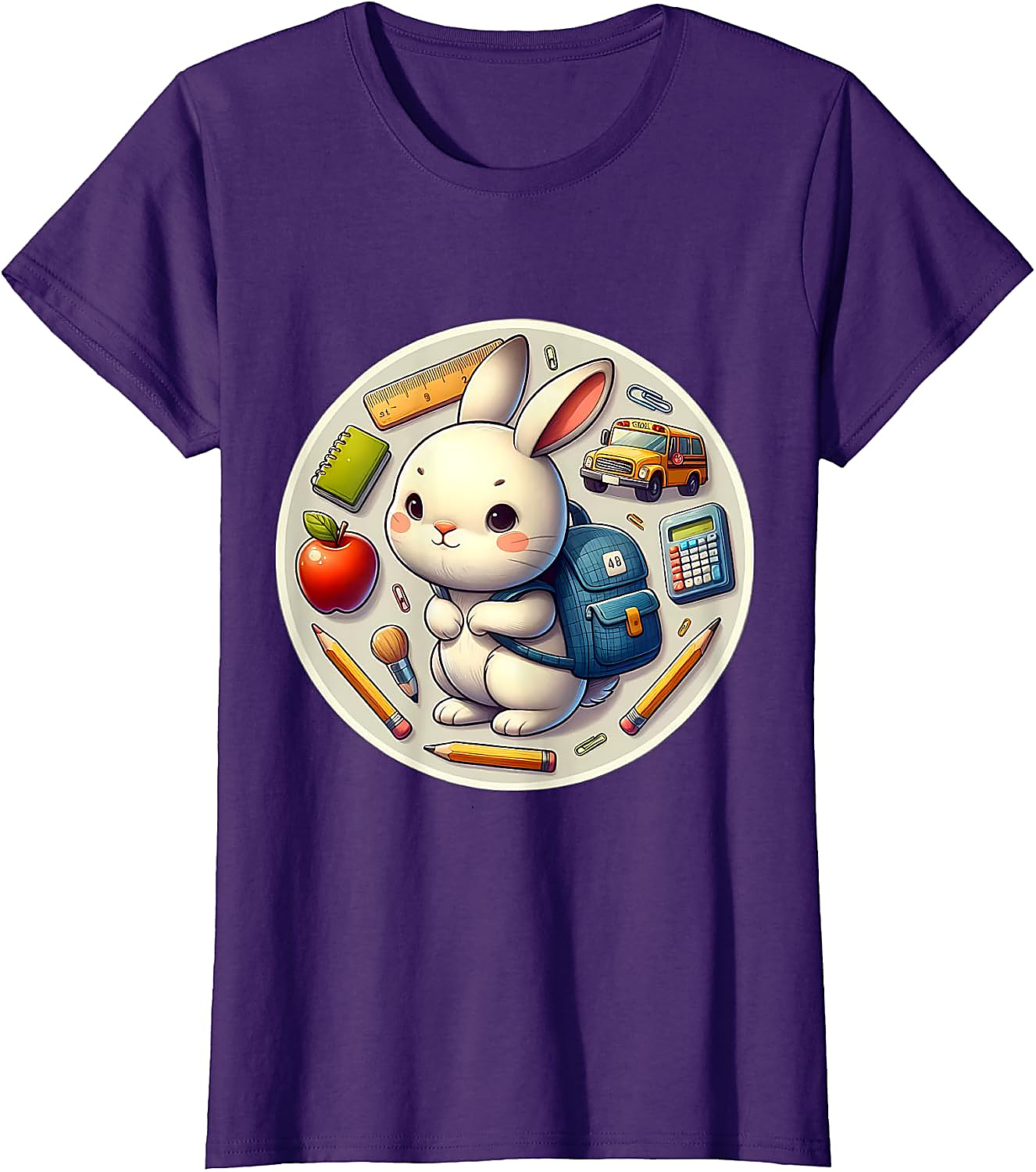 Back To School Rabbit T-Shirt | Cute Student Graphic Tee