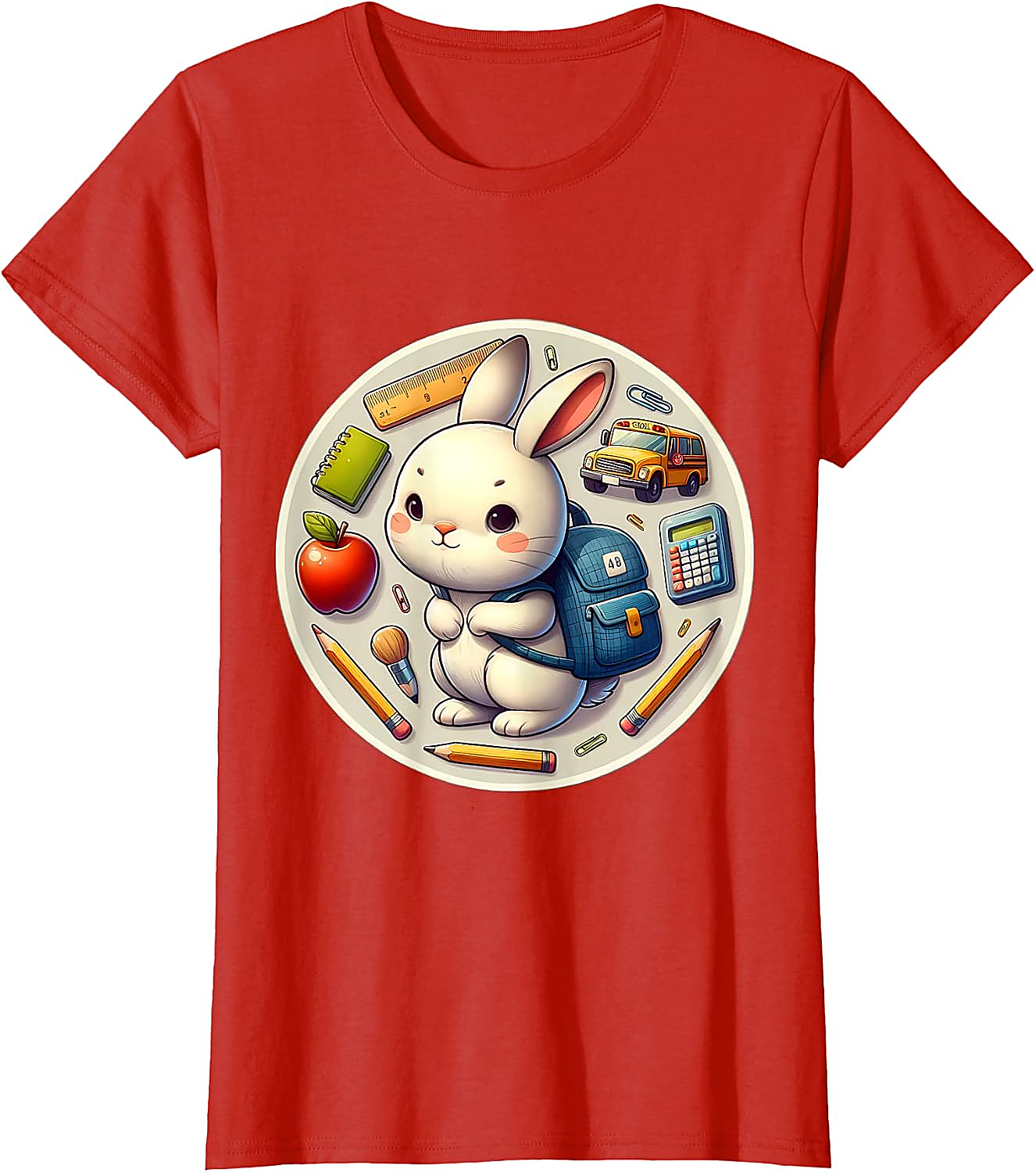 Back To School Rabbit T-Shirt | Cute Student Graphic Tee